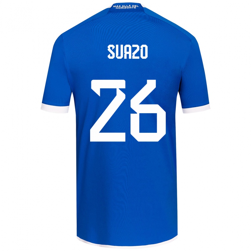 Hombre Camiseta Gretzel Suazo #26 Azul Blanco 1ª Equipación 2024/25 La Camisa México