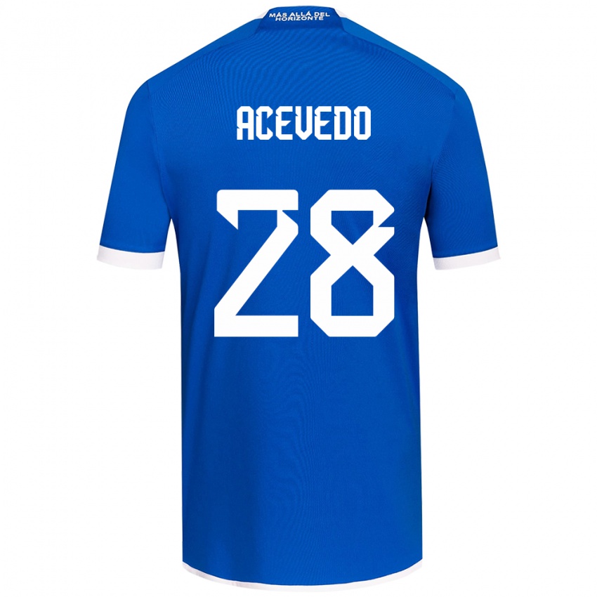 Hombre Camiseta Florencia Acevedo #28 Azul Blanco 1ª Equipación 2024/25 La Camisa México