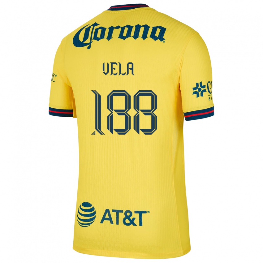 Hombre Camiseta Christo Vela #188 Amarillo Azul 1ª Equipación 2024/25 La Camisa México