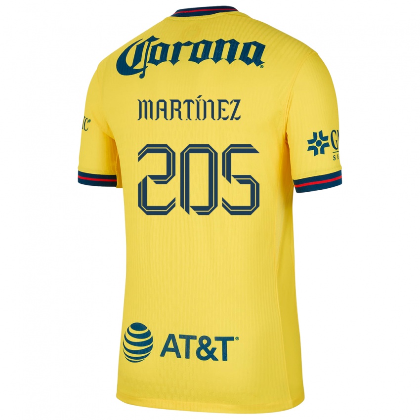 Hombre Camiseta Sebastián Martínez #205 Amarillo Azul 1ª Equipación 2024/25 La Camisa México