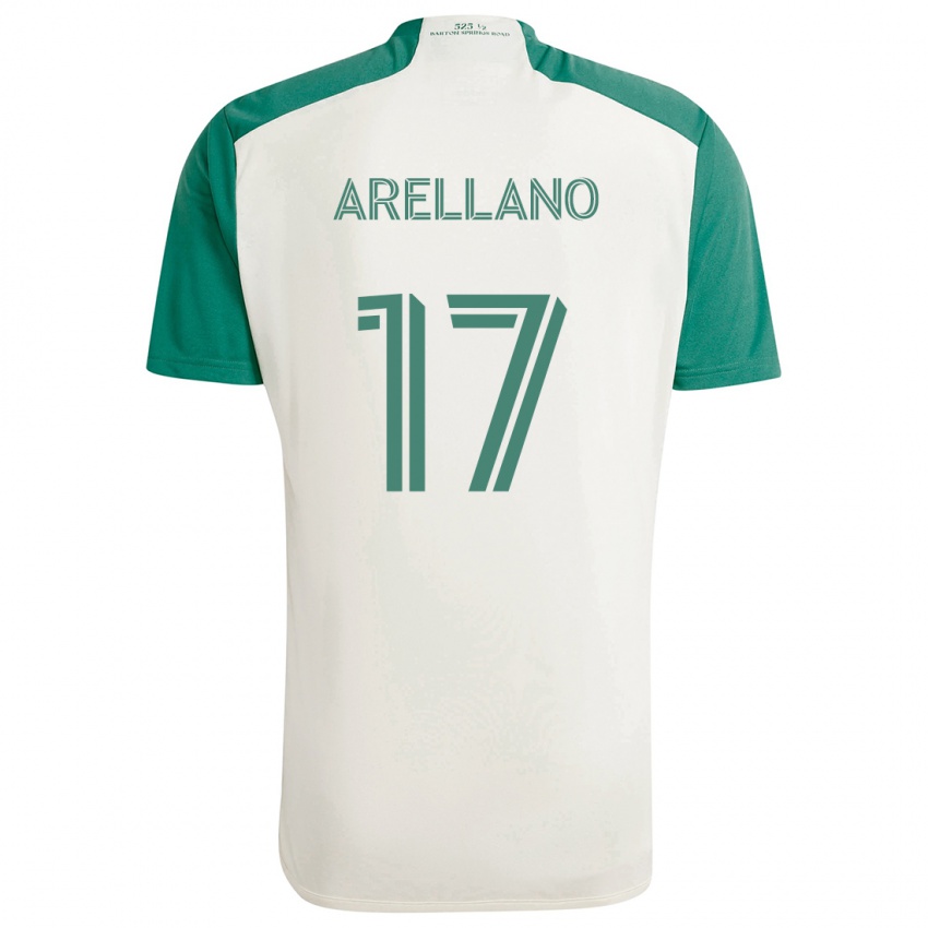 Hombre Camiseta Bryan Arellano #17 Colores Tostados Verde 2ª Equipación 2024/25 La Camisa México