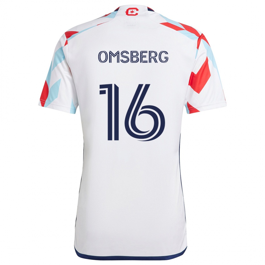 Hombre Camiseta Wyatt Omsberg #16 Blanco Rojo Azul 2ª Equipación 2024/25 La Camisa México