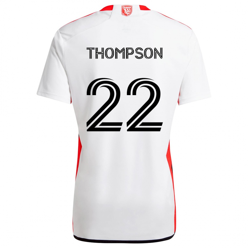 Hombre Camiseta Tommy Thompson #22 Blanco Rojo 2ª Equipación 2024/25 La Camisa México