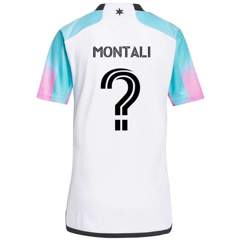 Hombre Camiseta Francesco Montali #0 Blanco Azul Negro 2ª Equipación 2024/25 La Camisa México