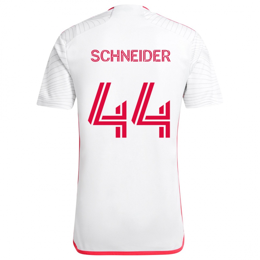 Hombre Camiseta Max Schneider #44 Blanco Rojo 2ª Equipación 2024/25 La Camisa México