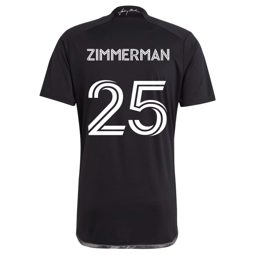 Hombre Camiseta Walker Zimmerman #25 Negro 2ª Equipación 2024/25 La Camisa México