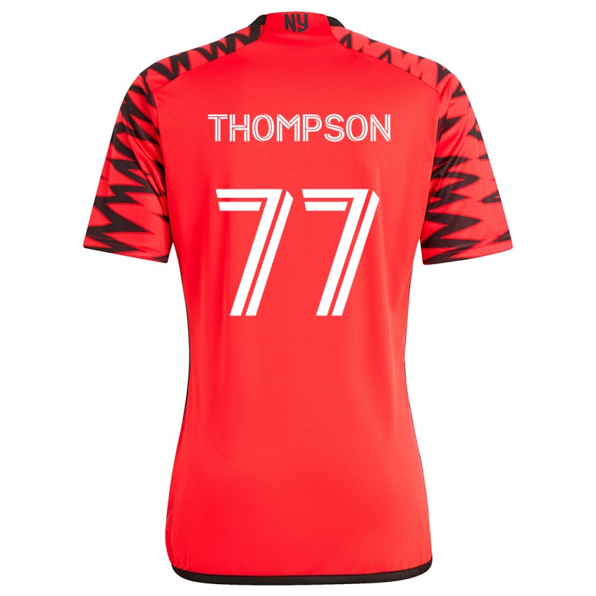 Hombre Camiseta Amos Shapiro-Thompson #77 Rojo Negro Blanco 2ª Equipación 2024/25 La Camisa México