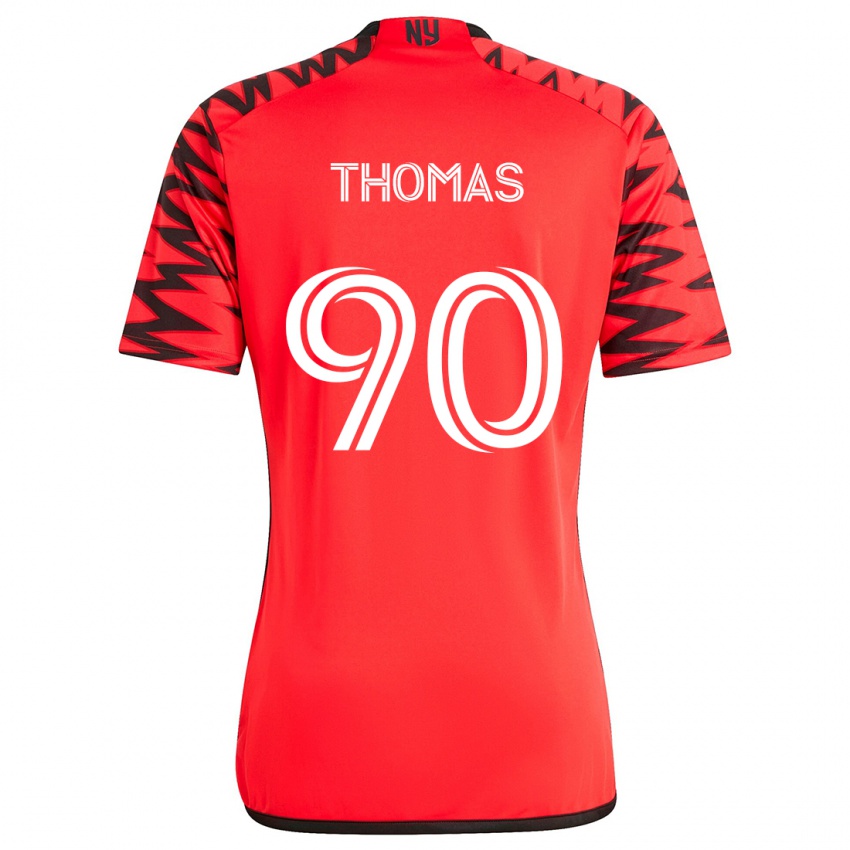 Hombre Camiseta Oladayo Thomas #90 Rojo Negro Blanco 2ª Equipación 2024/25 La Camisa México