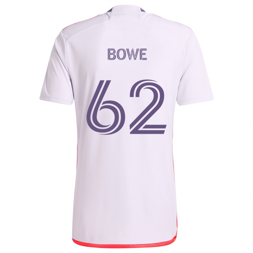 Hombre Camiseta Thomas Bowe #62 Blanco Rojo Púrpura 2ª Equipación 2024/25 La Camisa México