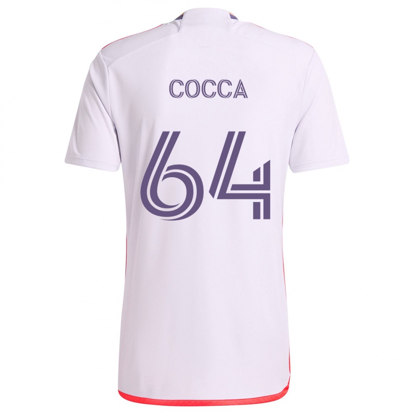 Hombre Camiseta Manuel Cocca #64 Blanco Rojo Púrpura 2ª Equipación 2024/25 La Camisa México