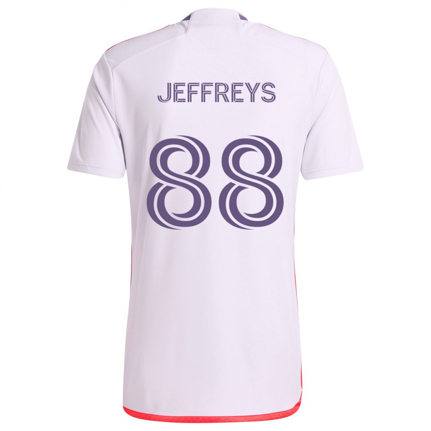 Hombre Camiseta Tj Jeffreys #88 Blanco Rojo Púrpura 2ª Equipación 2024/25 La Camisa México