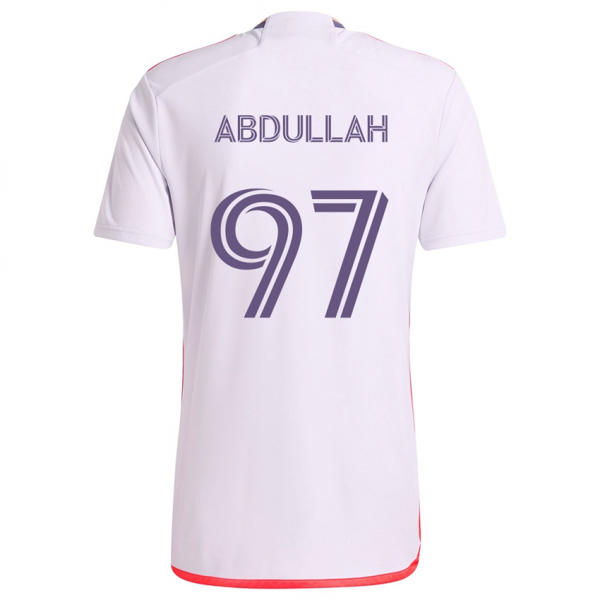 Hombre Camiseta Majed Abdullah #97 Blanco Rojo Púrpura 2ª Equipación 2024/25 La Camisa México