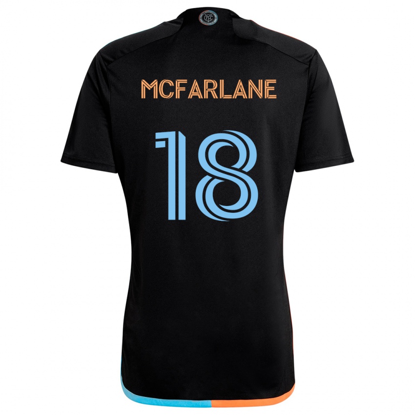 Hombre Camiseta Christian Mcfarlane #18 Negro Naranja Azul 2ª Equipación 2024/25 La Camisa México