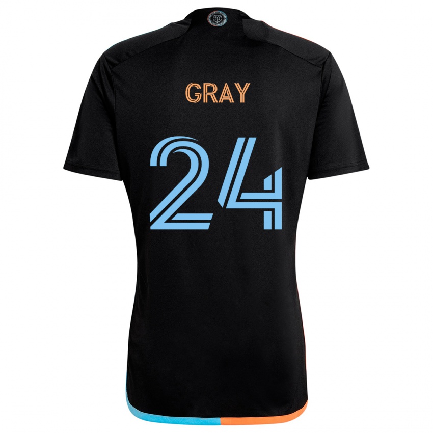 Hombre Camiseta Tayvon Gray #24 Negro Naranja Azul 2ª Equipación 2024/25 La Camisa México