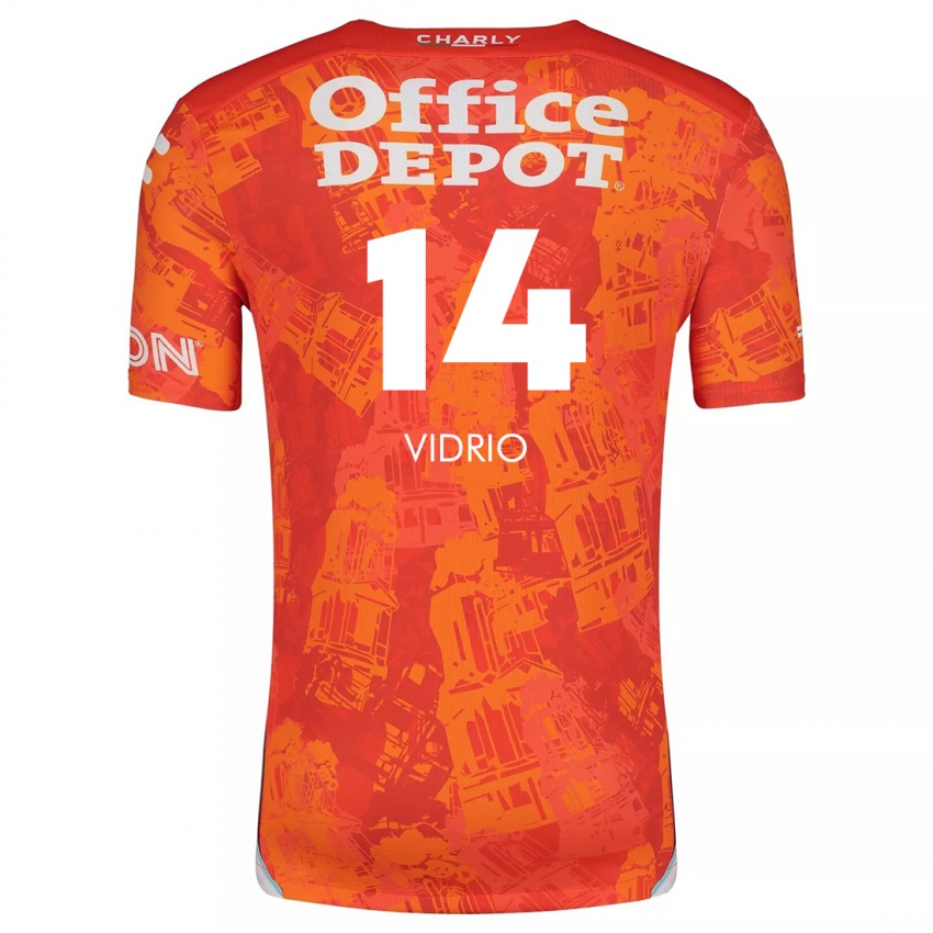 Hombre Camiseta Nailea Vidrio #14 Naranja Blanco 2ª Equipación 2024/25 La Camisa México