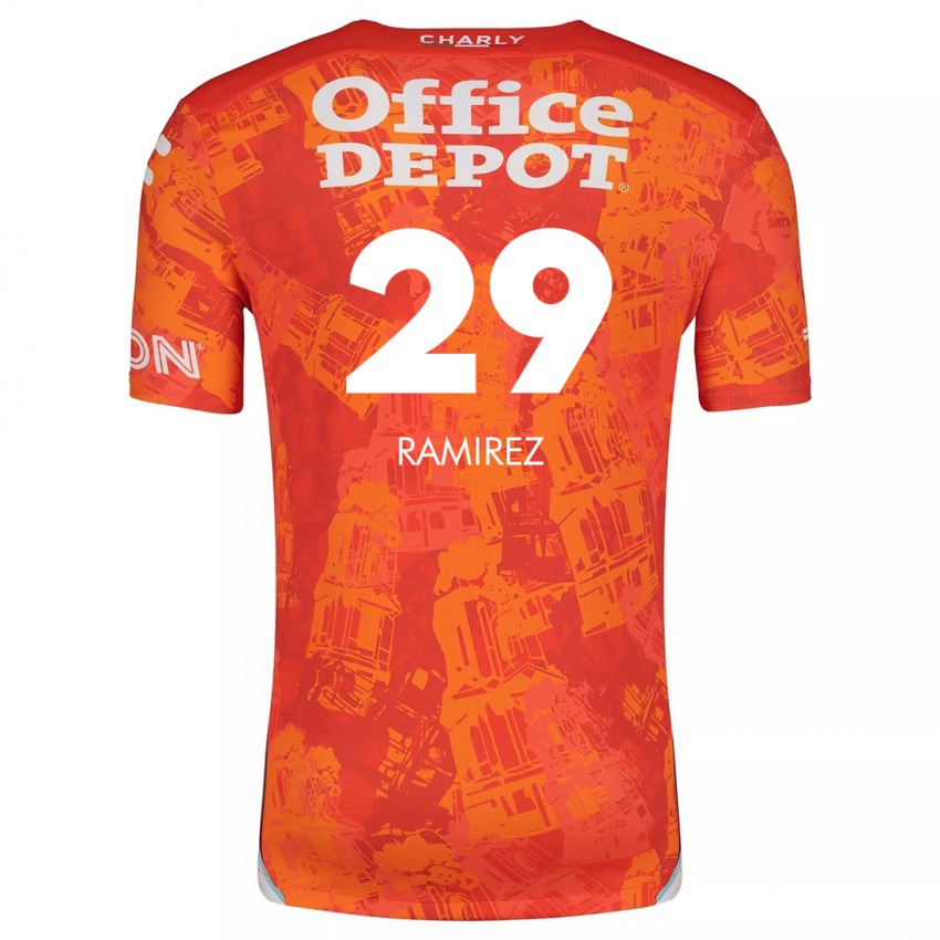 Hombre Camiseta Elliana Ramirez #29 Naranja Blanco 2ª Equipación 2024/25 La Camisa México