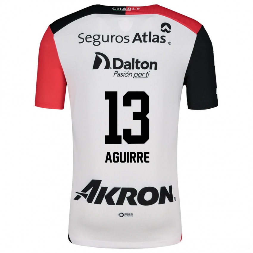 Hombre Camiseta Gaddi Aguirre #13 Blanco Rojo Negro 2ª Equipación 2024/25 La Camisa México