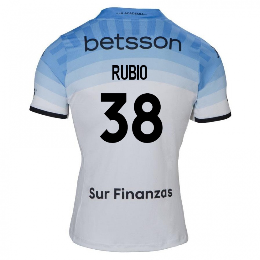 Hombre Camiseta Tobias Rubio #38 Blanco Azul Negro 2ª Equipación 2024/25 La Camisa México