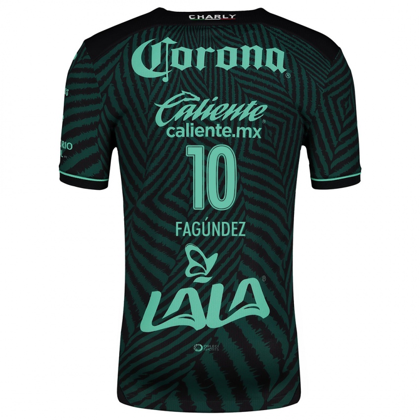 Hombre Camiseta Franco Fagúndez #10 Verde Negro 2ª Equipación 2024/25 La Camisa México