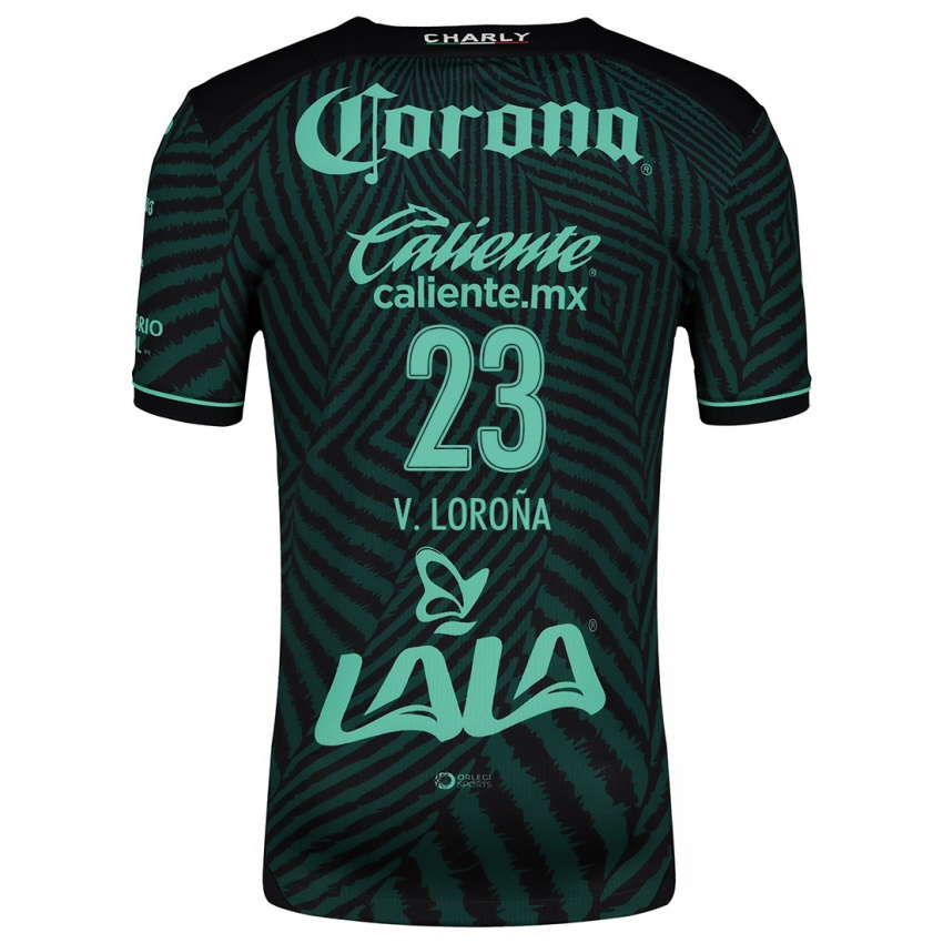 Hombre Camiseta Vladimir Lorona #23 Verde Negro 2ª Equipación 2024/25 La Camisa México