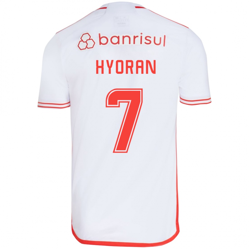 Hombre Camiseta Hyoran #7 Blanco Rojo 2ª Equipación 2024/25 La Camisa México