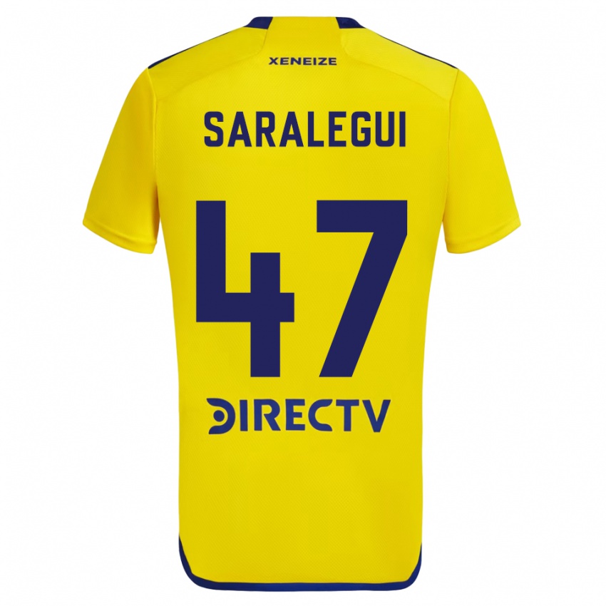 Hombre Camiseta Jabes Saralegui #47 Amarillo Azul 2ª Equipación 2024/25 La Camisa México