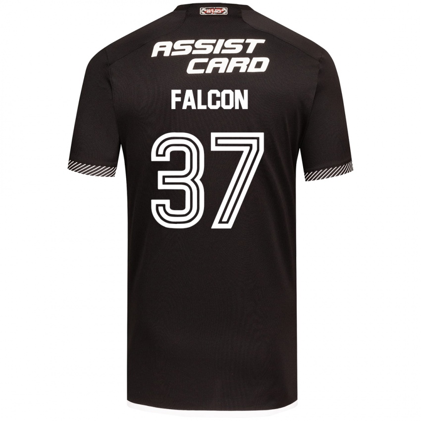 Hombre Camiseta Maximiliano Falcón #37 Blanco Negro 2ª Equipación 2024/25 La Camisa México