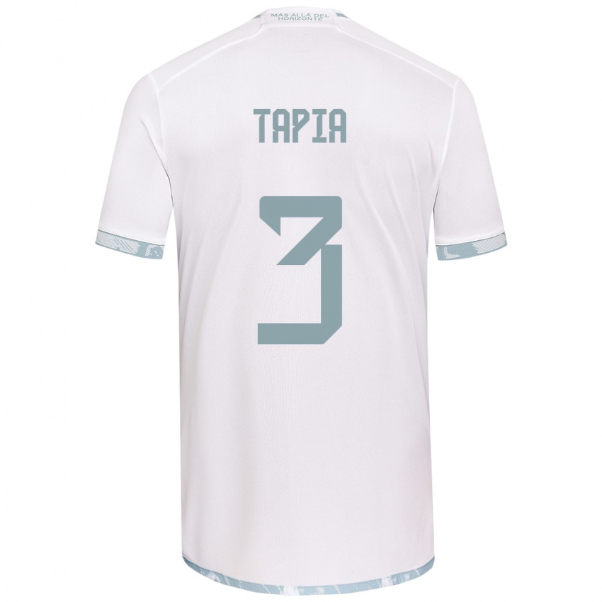 Hombre Camiseta Ignacio Tapia #3 Gris Blanco 2ª Equipación 2024/25 La Camisa México