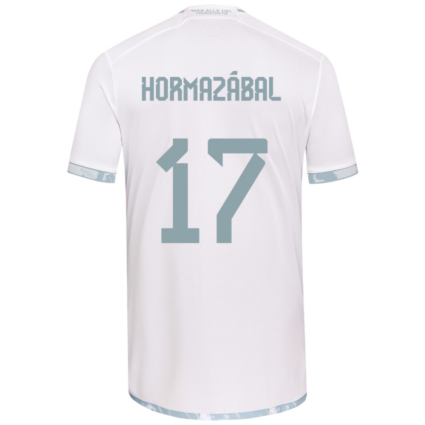 Hombre Camiseta Fabián Hormazábal #17 Gris Blanco 2ª Equipación 2024/25 La Camisa México