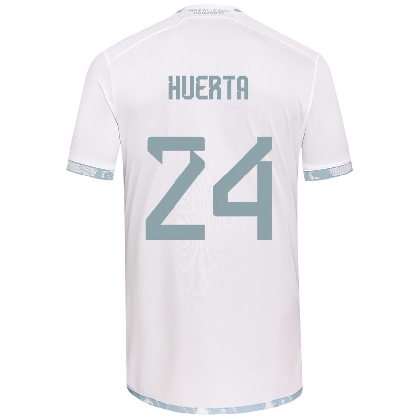 Hombre Camiseta Renato Huerta #24 Gris Blanco 2ª Equipación 2024/25 La Camisa México