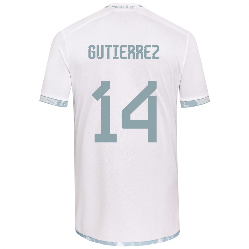 Hombre Camiseta Ana Gutiérrez #14 Gris Blanco 2ª Equipación 2024/25 La Camisa México