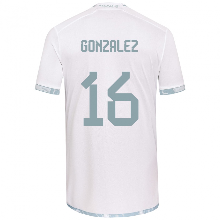 Hombre Camiseta Monserratt González #16 Gris Blanco 2ª Equipación 2024/25 La Camisa México