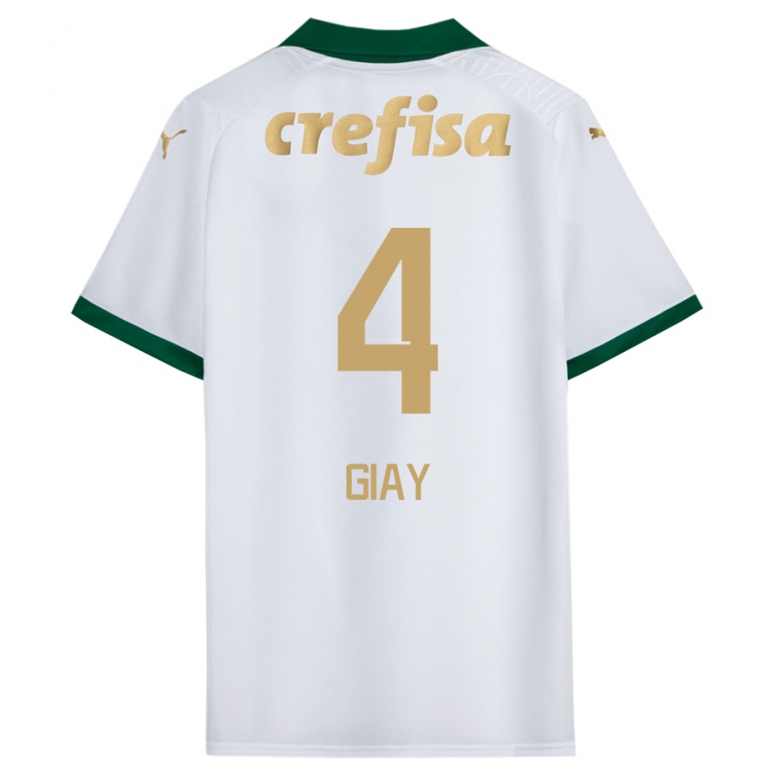 Hombre Camiseta Agustín Giay #4 Blanco Verde 2ª Equipación 2024/25 La Camisa México