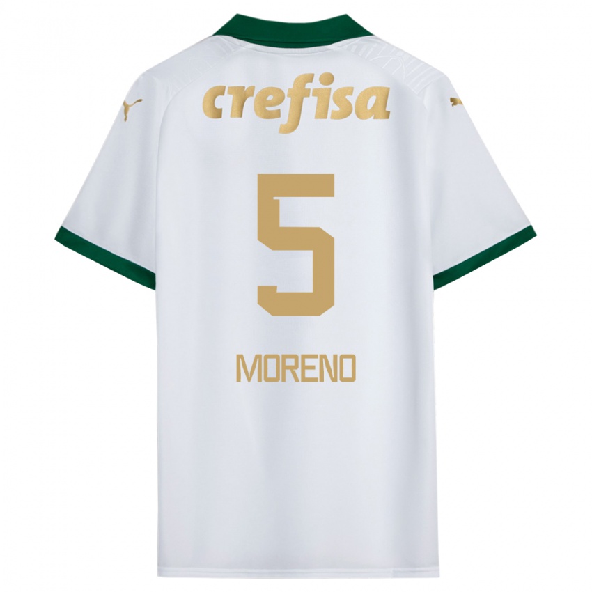 Hombre Camiseta Anibal Moreno #5 Blanco Verde 2ª Equipación 2024/25 La Camisa México