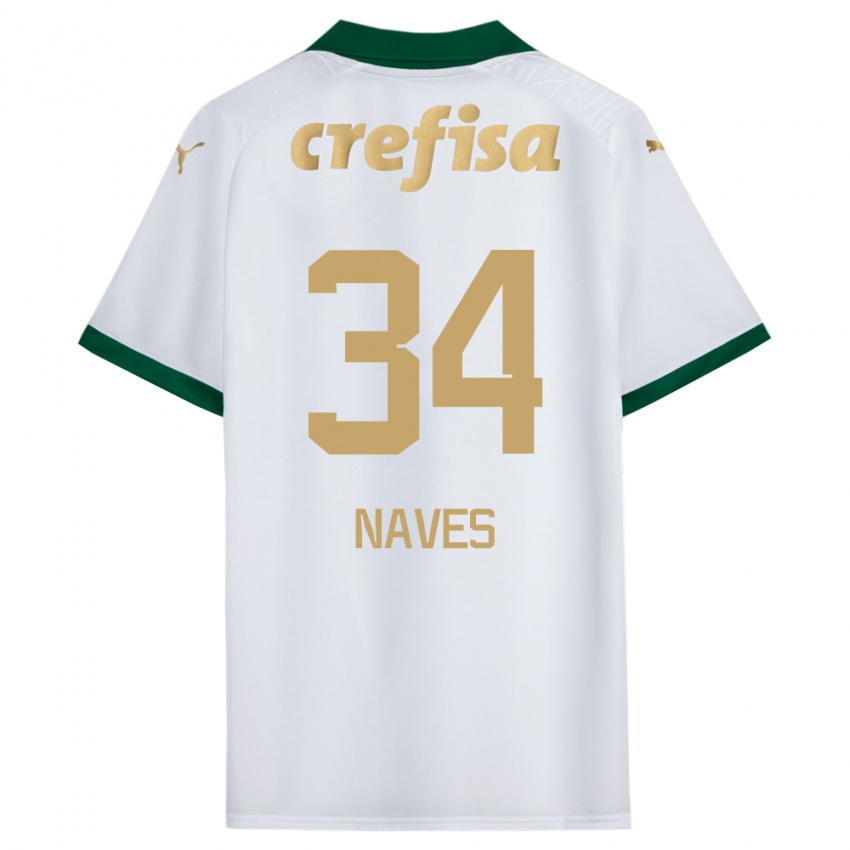 Hombre Camiseta Naves #34 Blanco Verde 2ª Equipación 2024/25 La Camisa México