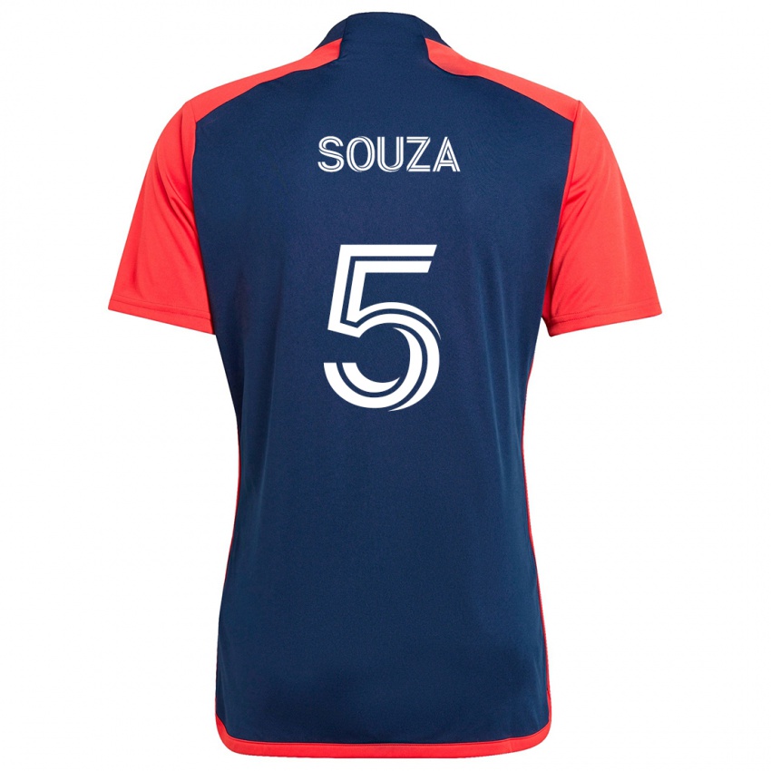 Mujer Camiseta Victor Souza #5 Azul Rojo 1ª Equipación 2024/25 La Camisa México