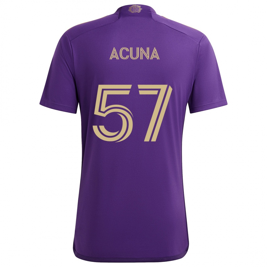 Mujer Camiseta Cristofer Acuña #57 Púrpura Amarillo 1ª Equipación 2024/25 La Camisa México