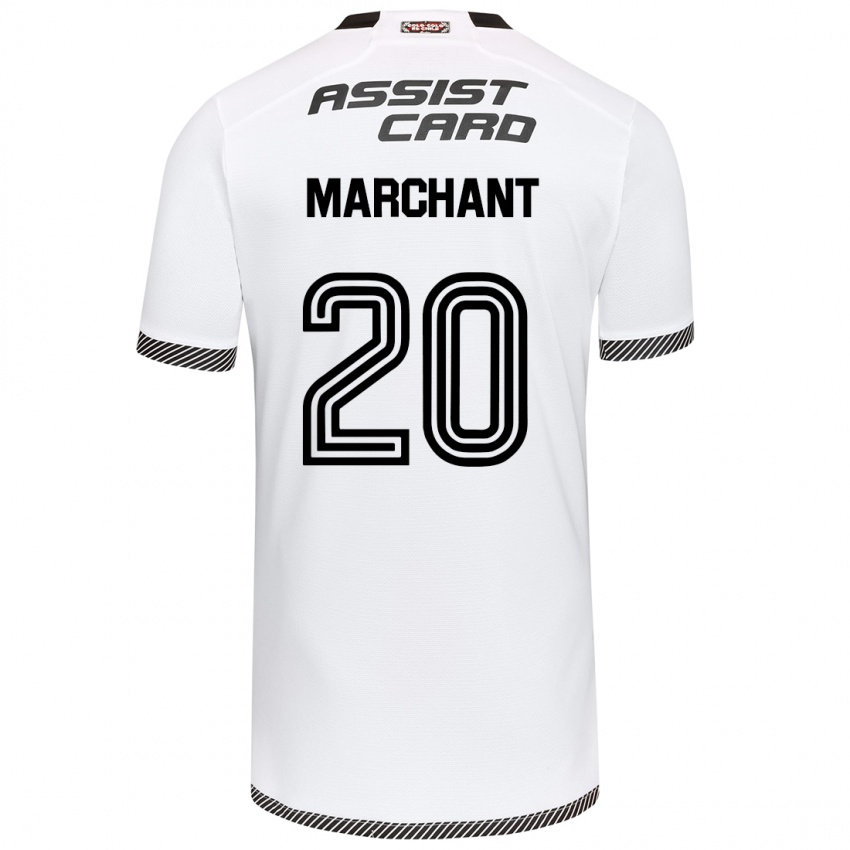 Mujer Camiseta Francisco Marchant #20 Blanco Negro 1ª Equipación 2024/25 La Camisa México