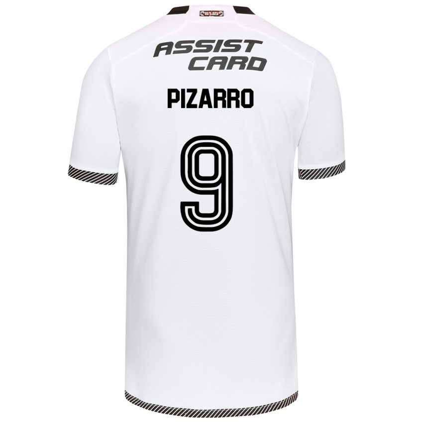 Mujer Camiseta Damián Pizarro #9 Blanco Negro 1ª Equipación 2024/25 La Camisa México