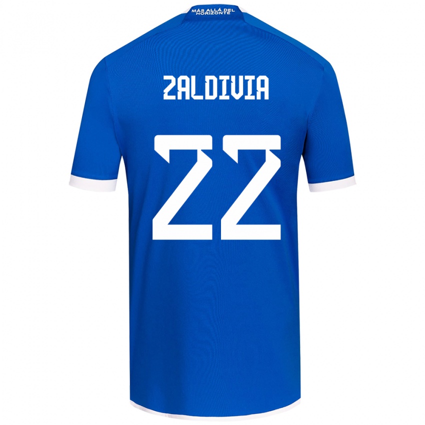 Mujer Camiseta Matías Zaldivia #22 Azul Blanco 1ª Equipación 2024/25 La Camisa México