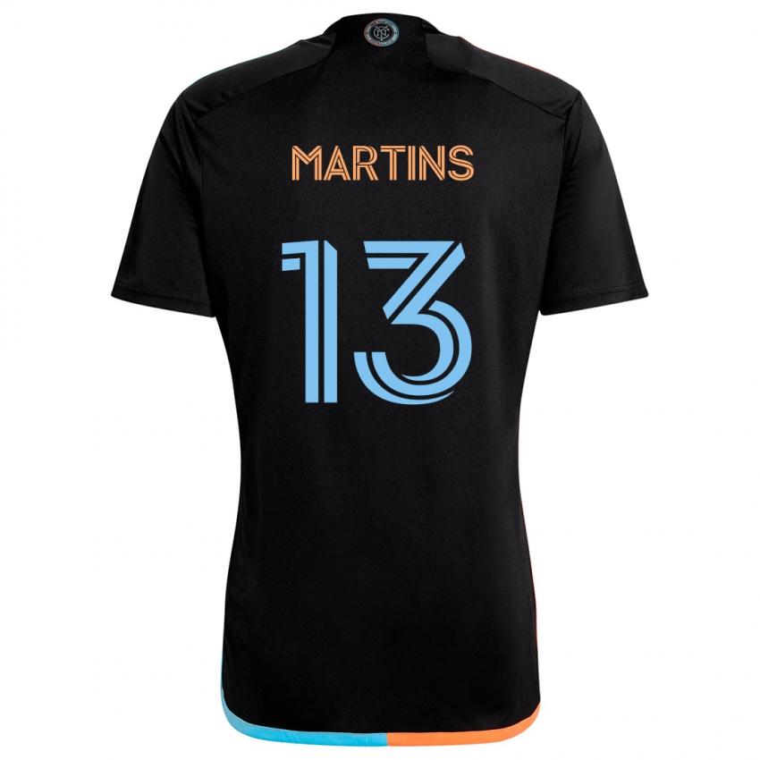 Mujer Camiseta Thiago Martins #13 Negro Naranja Azul 2ª Equipación 2024/25 La Camisa México