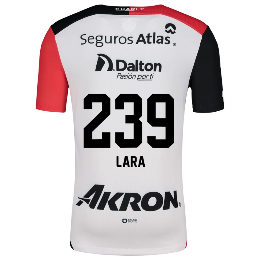 Mujer Camiseta Guadalupe Lara #239 Blanco Rojo Negro 2ª Equipación 2024/25 La Camisa México