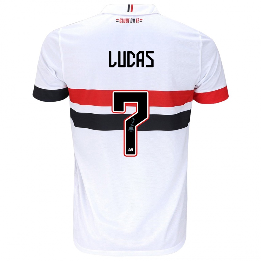 Niño Camiseta Lucas Moura #7 Blanco Rojo Negro 1ª Equipación 2024/25 La Camisa México