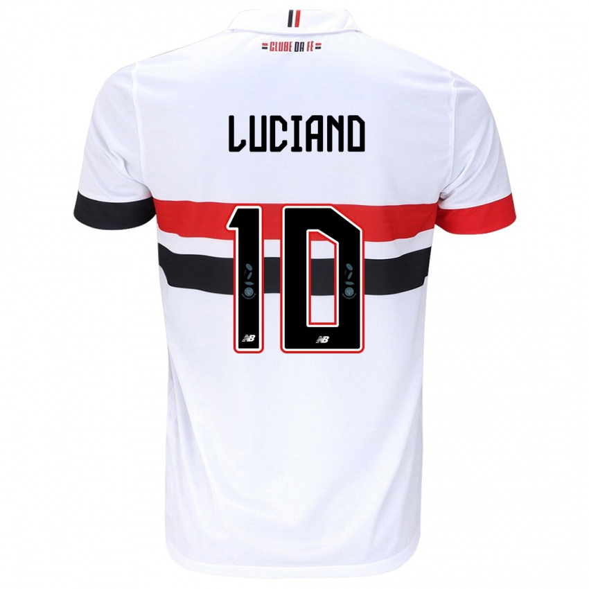 Niño Camiseta Luciano #10 Blanco Rojo Negro 1ª Equipación 2024/25 La Camisa México