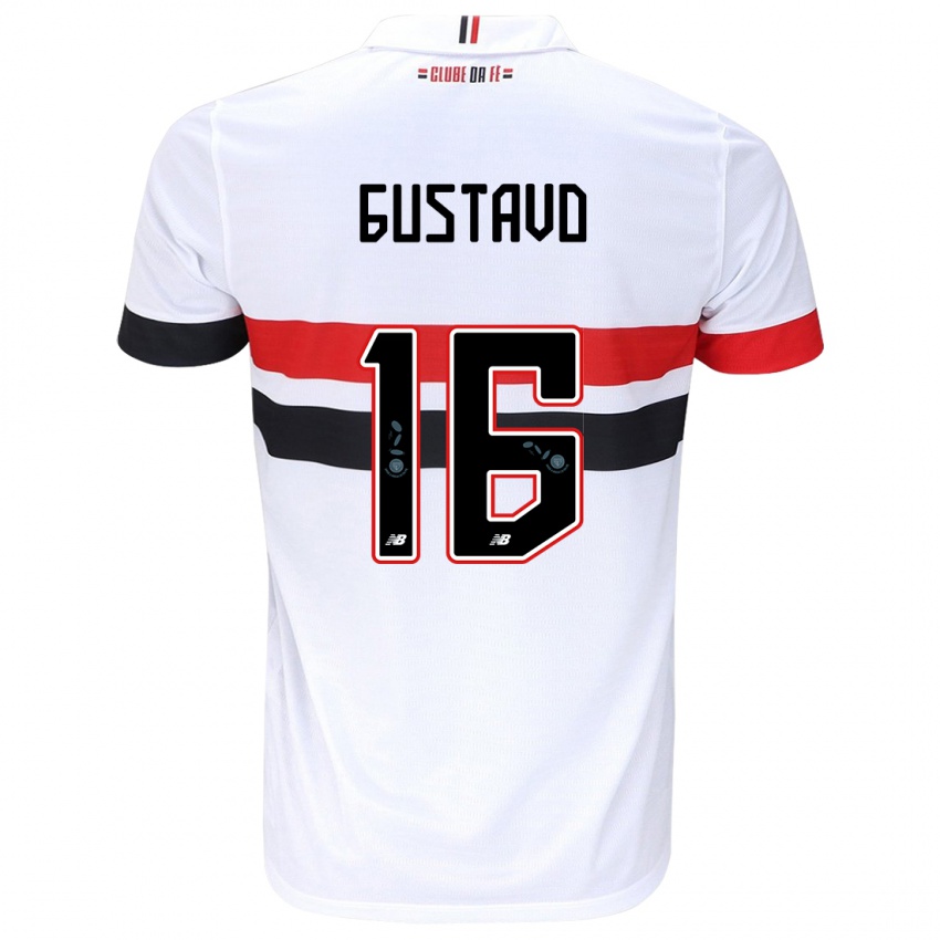 Niño Camiseta Luiz Gustavo #16 Blanco Rojo Negro 1ª Equipación 2024/25 La Camisa México