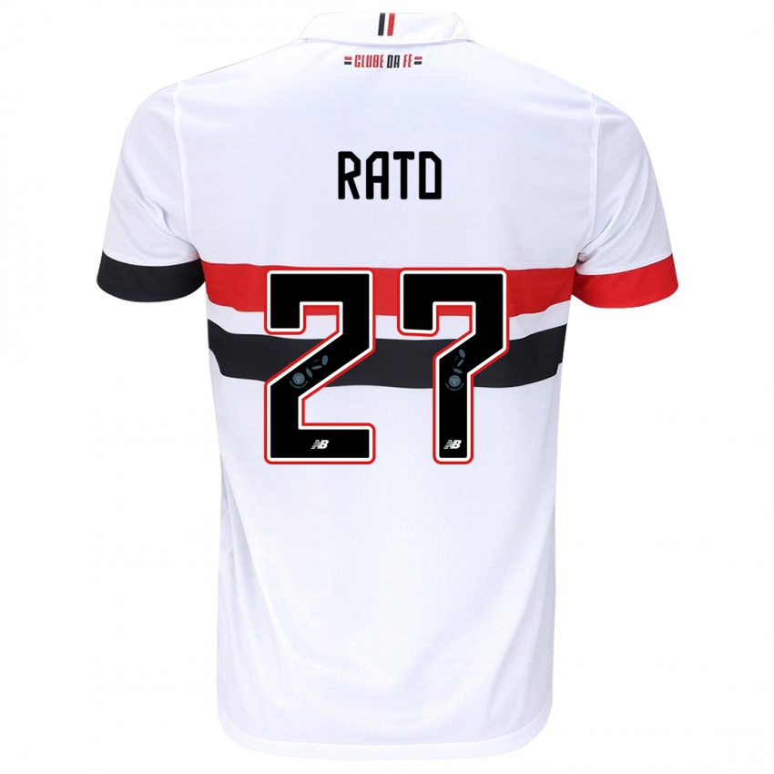 Niño Camiseta Wellington Rato #27 Blanco Rojo Negro 1ª Equipación 2024/25 La Camisa México