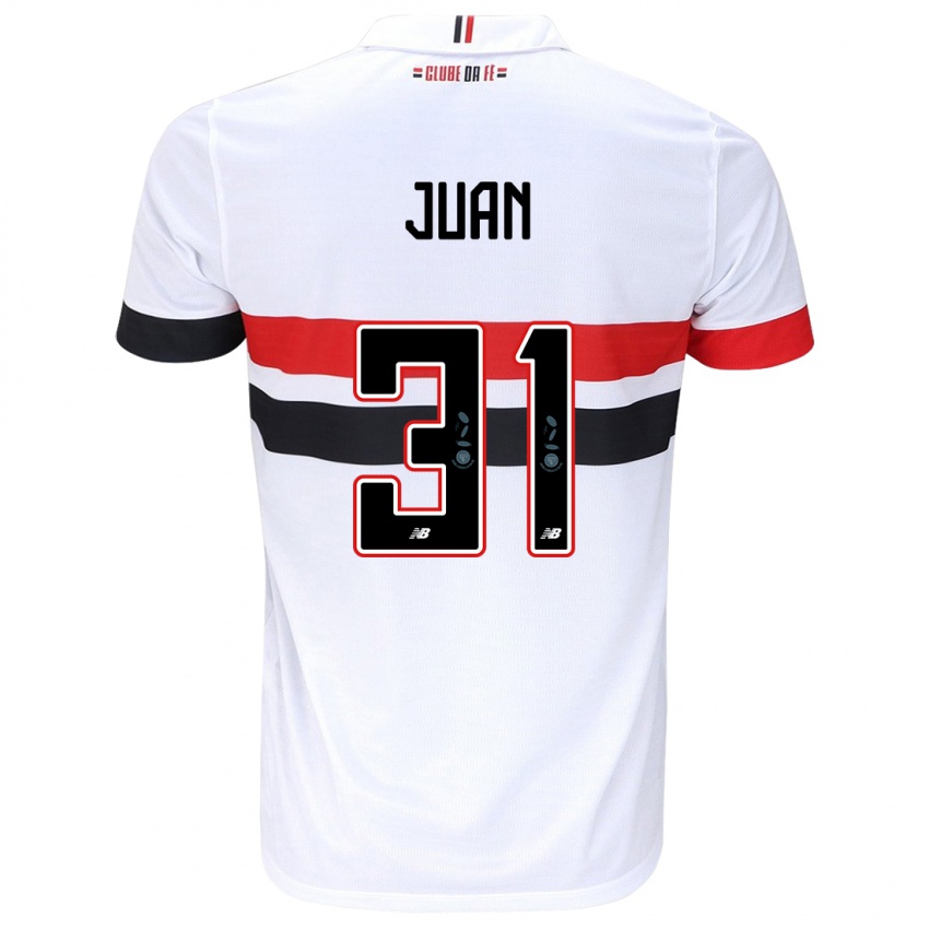 Niño Camiseta Juan #31 Blanco Rojo Negro 1ª Equipación 2024/25 La Camisa México