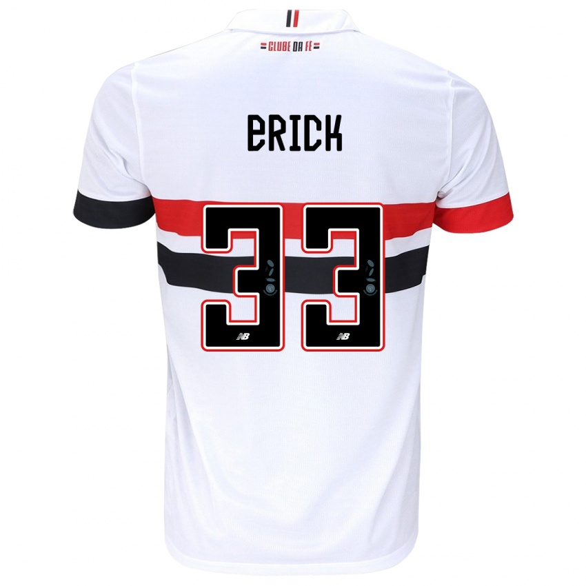 Niño Camiseta Erick #33 Blanco Rojo Negro 1ª Equipación 2024/25 La Camisa México