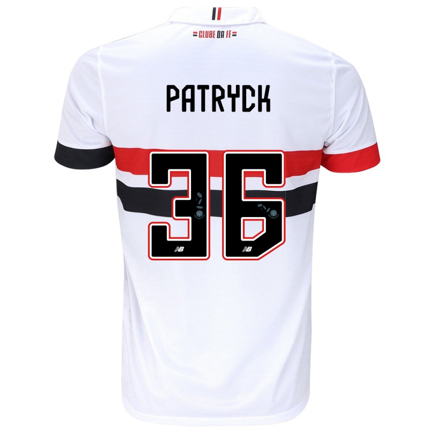 Niño Camiseta Patryck #36 Blanco Rojo Negro 1ª Equipación 2024/25 La Camisa México