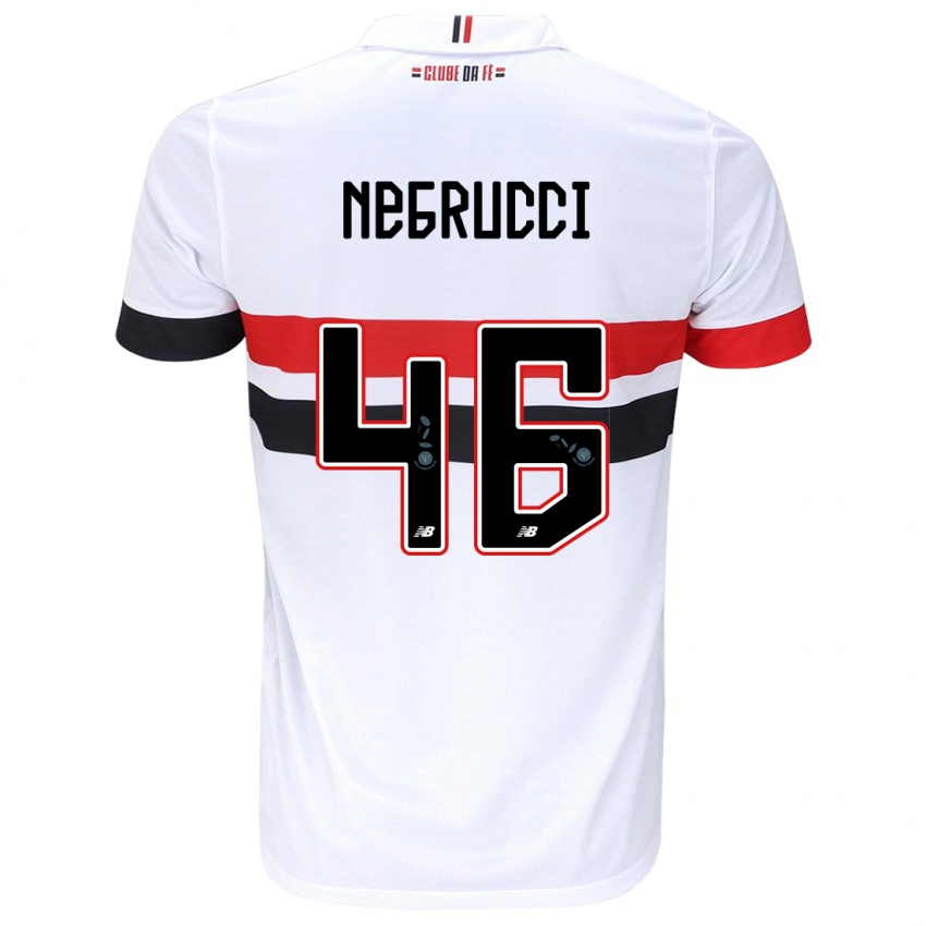 Niño Camiseta Felipe Negrucci #46 Blanco Rojo Negro 1ª Equipación 2024/25 La Camisa México